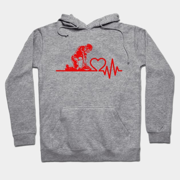 Football Player Praying Heartbeat Hoodie by Etopix